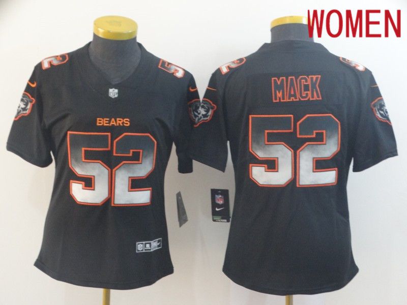 Women Chicago Bears 52 Mack Nike Teams Black Smoke Fashion Limited NFL Jerseys